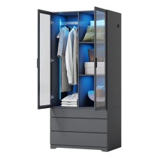Şkaf Art Mebel Art-100-38, boz, 210х100х50 sm