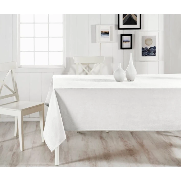 Скатерть Serwant Home Venedik 100% бархат, белая, 140x220 см Скатерть Serwant Home Venedik 100% бархат, белая, 140x220 см