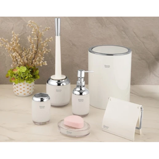 Набор для ванной Limon OP-97019, белый/серебристый, 6 шт