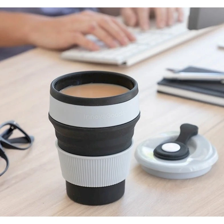 Krujka InnovaGoods V0103302, 8.5 sm, qara/ağ Krujka InnovaGoods V0103302, 8.5 sm, qara/ağ