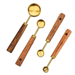 Набор мерных ложек MH28501992 Lux, 4 шт, бамбук/нержавеющий металл, золотистый/коричневый Набор мерных ложек MH28501992 Lux, 4 шт, бамбук/нержавеющий металл, золотистый/коричневый