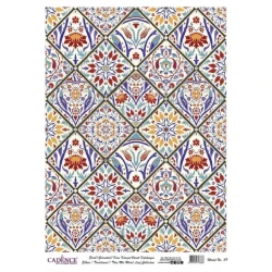 Рисовая бумага для декупажа Cadence Ethnic Silver Metal A3 - 039