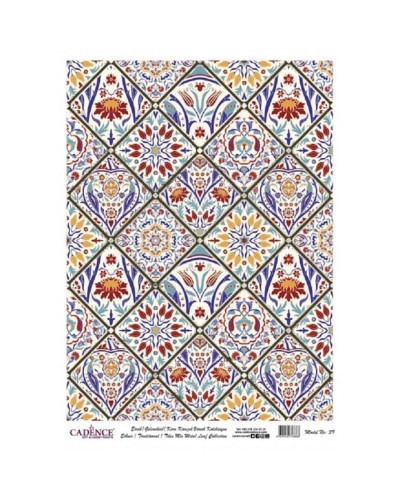 Dekupaj üçün düyü kağızı Cadence Ethnic Gold Metal A3 - 039