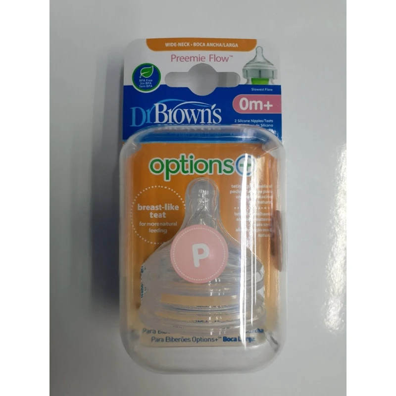 Соска силиконовая Dr. Brown's Preemie Flow для бутылочек с широким горлышком
