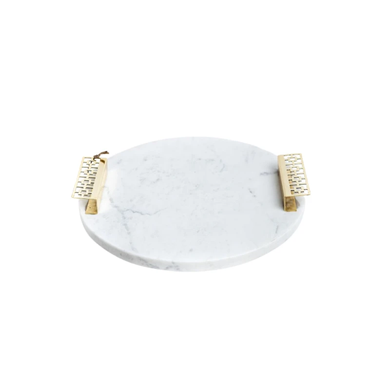 Сервировочная доска Hom-me Angelo, 30x30x6.5 см, мрамор, белая Сервировочная доска Hom-me Angelo, 30x30x6.5 см, мрамор, белая