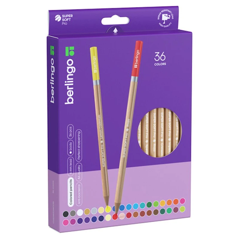 Karandaş dəsti Berlingo SuperSoft Pro 36 rəng Karandaş dəsti Berlingo SuperSoft Pro 36 rəng