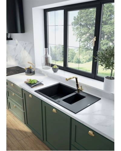 Mətbəx çanağı Deante Andante ZQN_G513, qranit, qara, 78x49x19.4 sm
