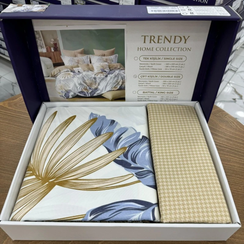 Комплект постельного белья MiraNova SF-633, хлопок, семейный, разноцветный, пододеяльник 160х220/2 шт, простыня 240x260 см, наволочки 50х70 см/2 шт