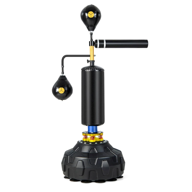 Боксерская груша WS0177, 168-201 см, черная/желтая