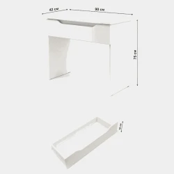 Письменный стол Letta, белый, ЛДСП, 90х42х75 см