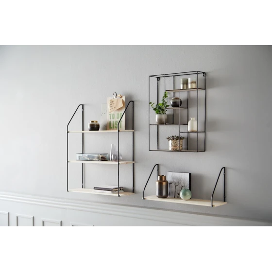 Полка настенная Hejlsminde, 65x20 см, черный/коричневый Полка настенная Hejlsminde, 65x20 см, черный/коричневый