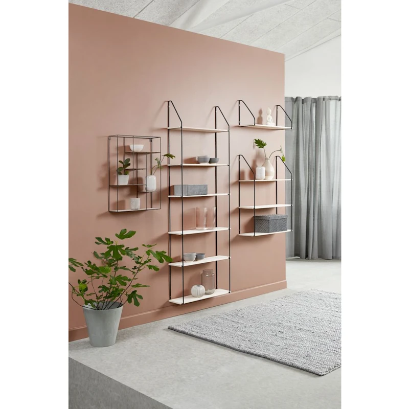 Полка настенная Hejlsminde, 65x20 см, черный/коричневый Полка настенная Hejlsminde, 65x20 см, черный/коричневый