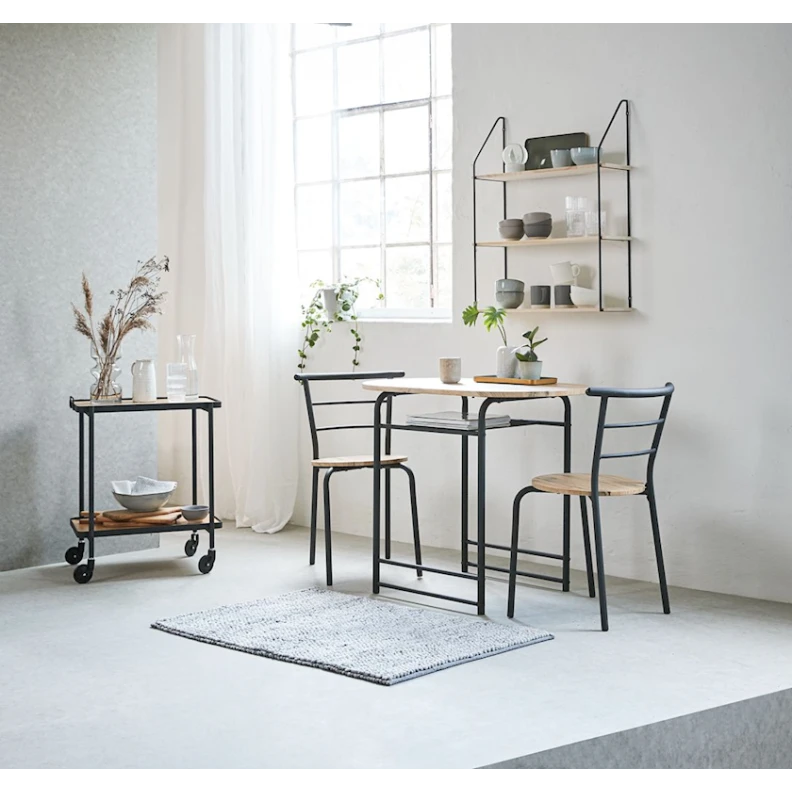 Полка настенная Hejlsminde, 65x20 см, черный/коричневый Полка настенная Hejlsminde, 65x20 см, черный/коричневый