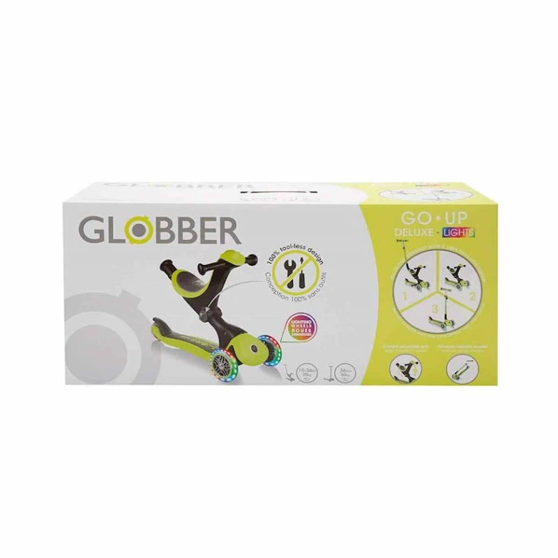 Samokat Globber Go Up Deluxe Lights 646-106, 15+ ay, yaşıl
