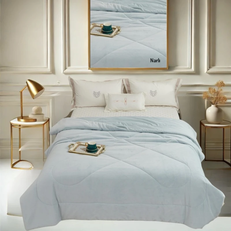 Одеяло MiraNova NRl-00562, двуспальное, голубое, 200x230 см