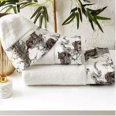 Dəsmal dəsti və aromatlaşdırıcı Tivolyo Home Salome, pambıq, ağ, 3 əd, 30x50/50x100/75x150 sm, 400 ml