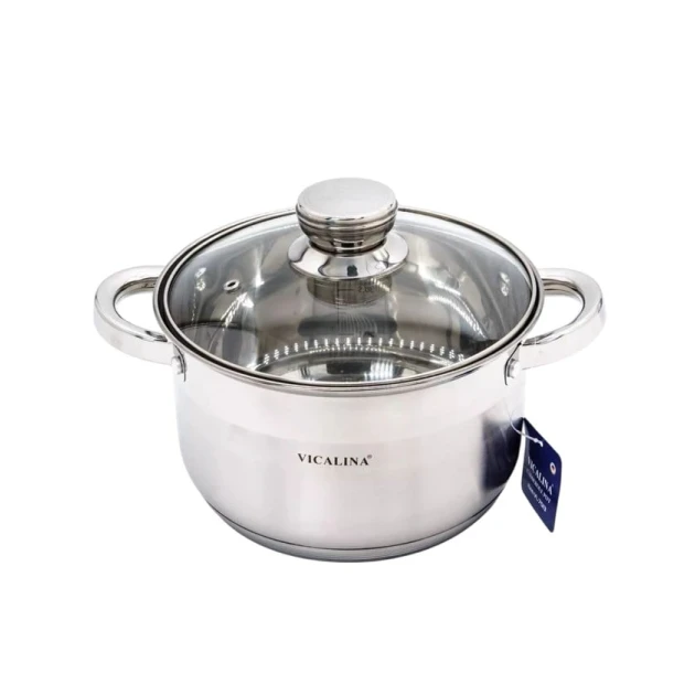 Кастрюля PMT Vicalina PP-LL-015, сталь, серебристая, 26 см