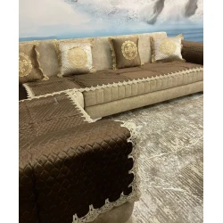 Набор накидок для дивана MM Tekstil MM-80, коричневый, 3 шт