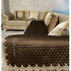 Набор накидок для дивана MM Tekstil MM-80, коричневый, 3 шт