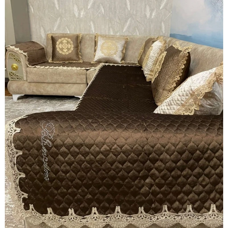 Набор накидок для дивана MM Tekstil MM-80, коричневый, 3 шт Набор накидок для дивана MM Tekstil MM-80, коричневый, 3 шт