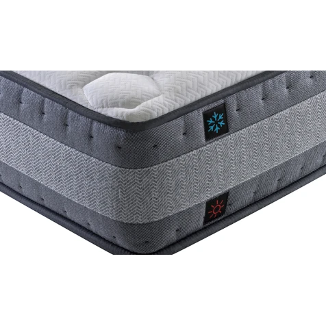 Двусторонний матрас Yataş Cool & Wool Hybrid, двуспальный, трикотаж, белый, 160x200 см Двусторонний матрас Yataş Cool & Wool Hybrid, двуспальный, трикотаж, белый, 160x200 см