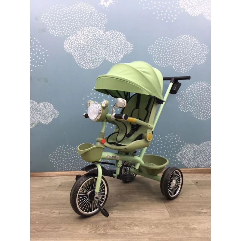 Детский трехколесный велосипед А187, зеленый