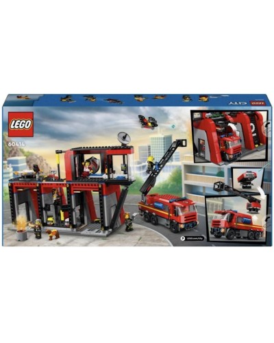 Konstruktor LEGO City Fire Station with Fire Truck 60414, 6+ yaş, 843 hissə