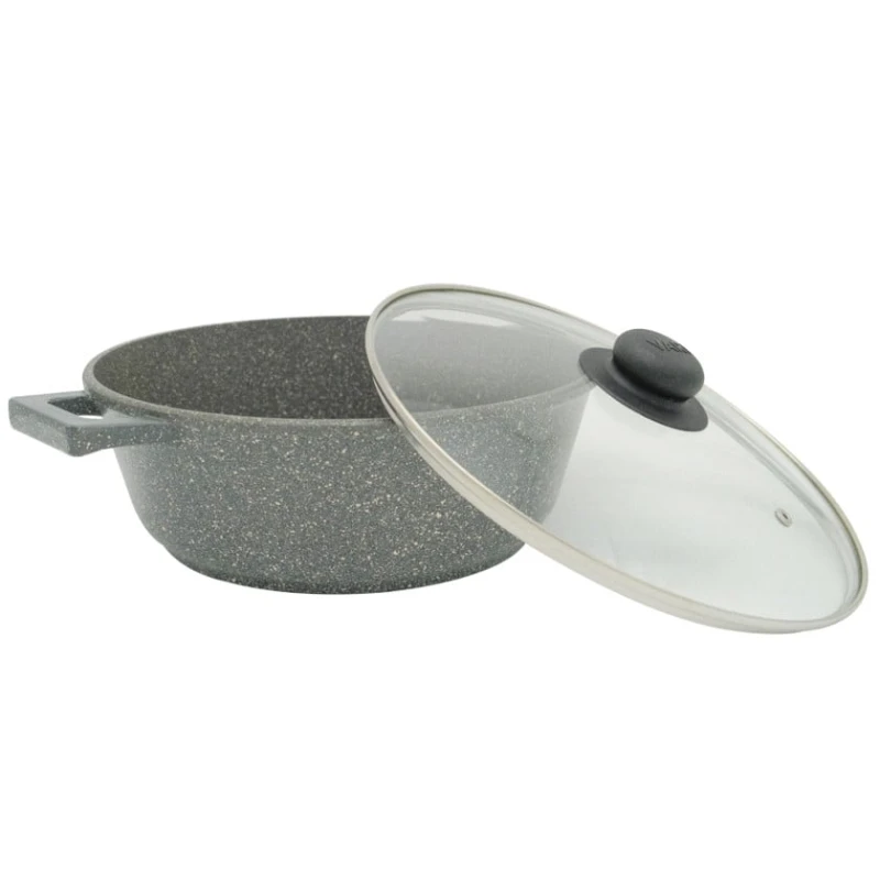 Qazan Vari Pietra GR88030/13, alüminium, boz, 30 sm