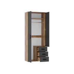 Шкаф Art Mebel Art-80-41, серый, 210х80х50 см