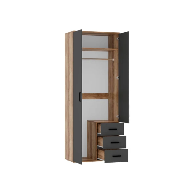 Шкаф Art Mebel Art-80-41, серый, 210х80х50 см