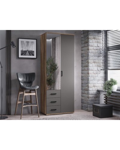 Şkaf Art Mebel Art-80-41, boz, 210х80х50 sm