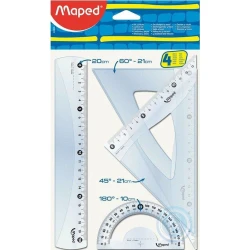 Набор линеек Maped, 4 предмета, пластик, прозрачный