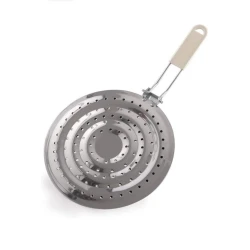 İsti əşyalar üçün sini, paslanmayan polad, ağ/gümüşü, 19 sm