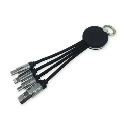 USB kabel 3-ü 1-də Micro USB, Type-C, Lighting, Qara