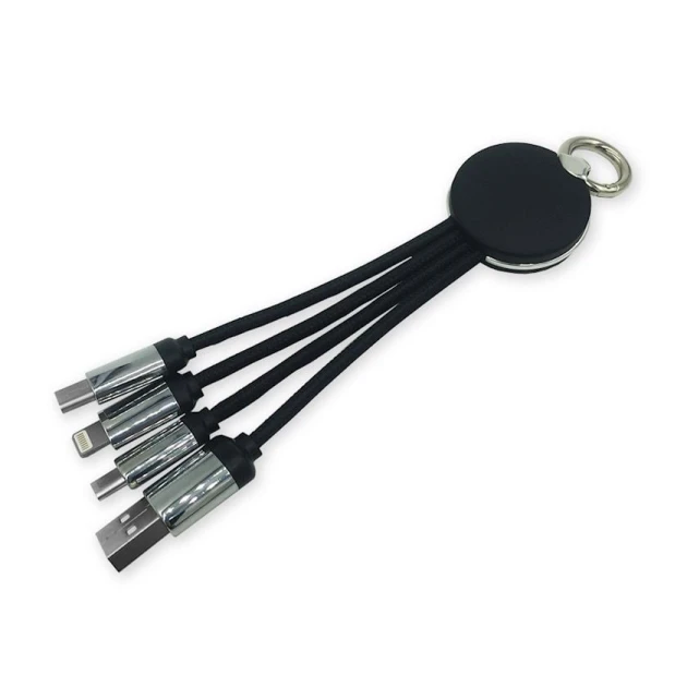 USB kabel 3-ü 1-də Micro USB, Type-C, Lighting, Qara