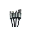 USB kabel 3-ü 1-də Micro USB, Type-C, Lighting, Qara