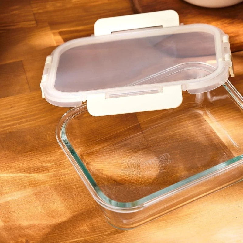 Контейнер для хранения Emsan Soft, стекло/пластик, белый/прозрачный, 1050 мл Контейнер для хранения Emsan Soft, стекло/пластик, белый/прозрачный, 1050 мл