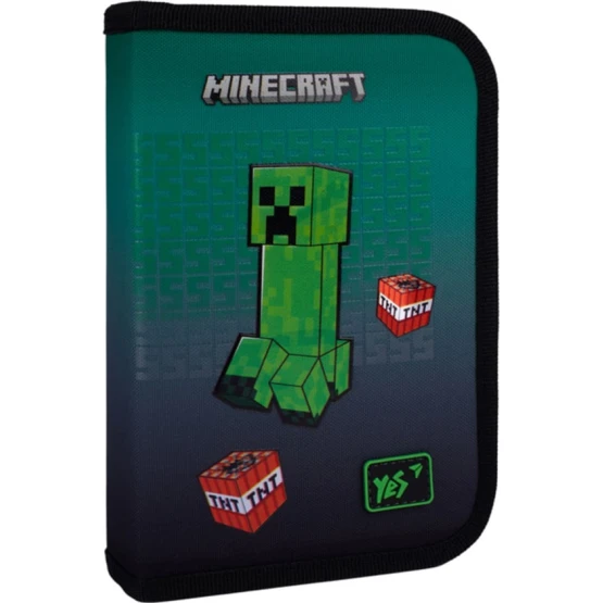 Пенал Yes HP-04 Minecraft, 14x21x4 см, полиэстер, зеленый