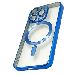 Чехол 888_store_552 MagSafe для Apple iPhone 15 Pro Синий/Прозрачный