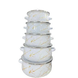 Набор кастрюль ZTW-QDEO3, эмаль, белый, 16/18/20/22/24 см, 5 шт