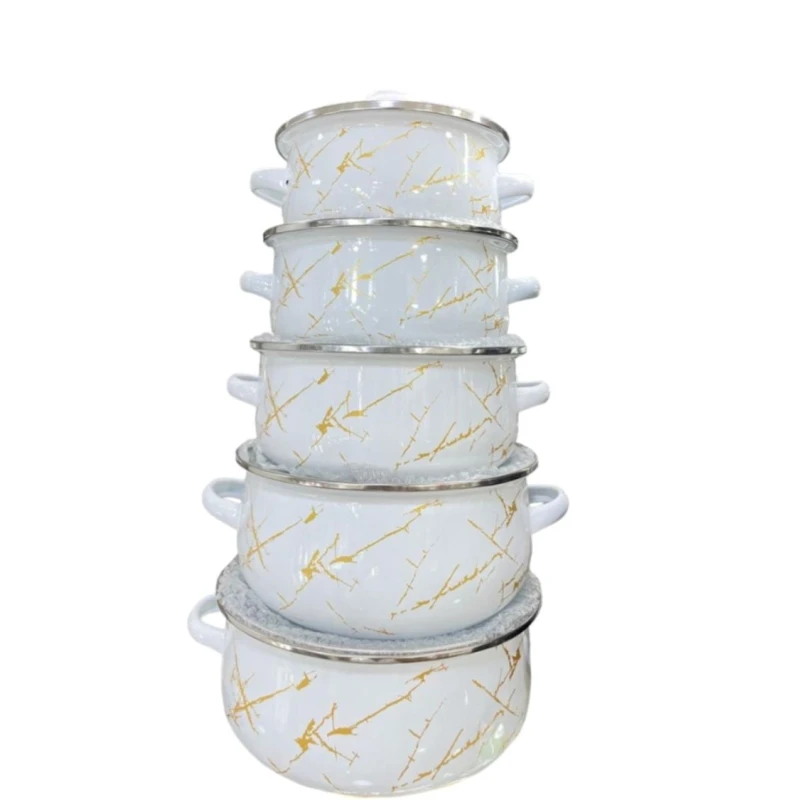 Набор кастрюль ZTW-QDEO3, эмаль, белый, 16/18/20/22/24 см, 5 шт