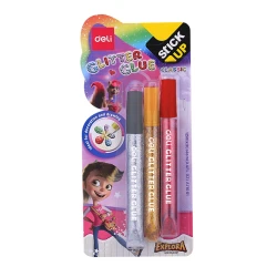 Клей-гель с блестками Deli Explora A71001 3 шт, 12 мл