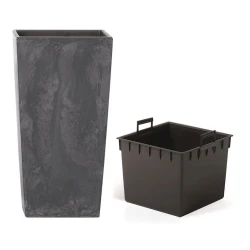 Горшок Prosperplast ME-UR300, 29.5x29.5x55 см, 35 л, пластик, черный