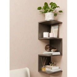 Настенная полка Art Mebel 153, ламинат, 71х25х25 см, коричневая Настенная полка Art Mebel 153, ламинат, 71х25х25 см, коричневая