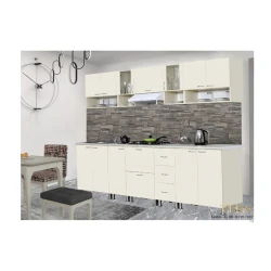 Кухонный гарнитур Vera, 300x220x60 см, ламинат, бежевый Кухонный гарнитур Vera, 300x220x60 см, ламинат, бежевый