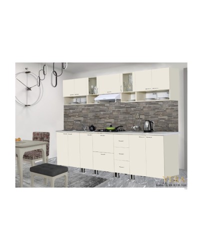 Mətbəx dəsti Vera, 300x220x60 sm, laminat, bej