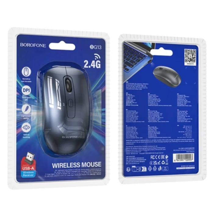 Мышь Borofone BG13 Winner 2.4G Black/Metal Gray Мышь Borofone BG13 Winner 2.4G Black/Metal Gray