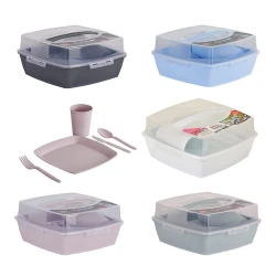 Piknik dəsti 6 nəfərlik, plastik, 30x30x13 sm, məhsul çeşiddə Piknik dəsti 6 nəfərlik, plastik, 30x30x13 sm, məhsul çeşiddə