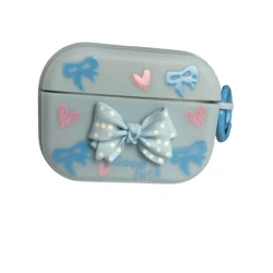 Чехол для Airpods Pro, синий, с ремешком Alo Aks