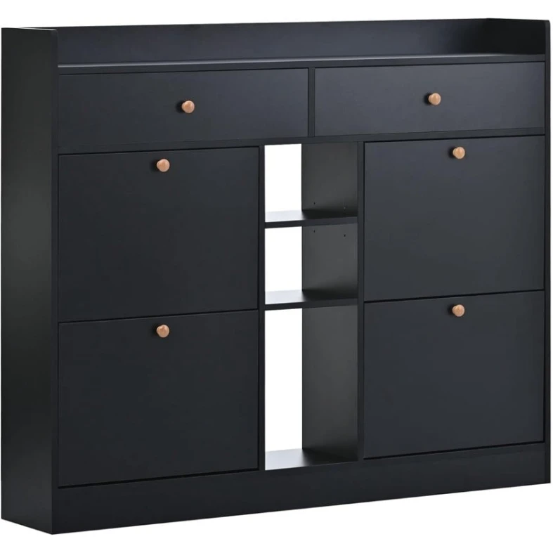 Тумба для обуви Art Mebel 46, ламинат, черный, 130х130х30 см